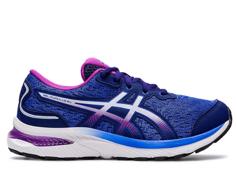 Asics Gel Cumulus 24 Kids Running Shoe (Dive Blue/Soft Sky) Gotto