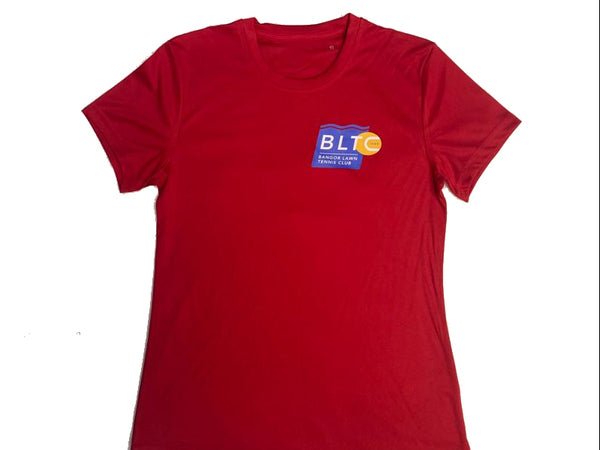 Bangor Lawn Tennis Club Ladies Tee (Fire Red) - Gotto Sports Belfast -c4e9-bangor-lawn-tennis-club-ladies-tee-red-extra-small