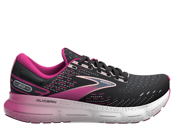 Brooks Glycerin 20 Ladies Running Shoe (Black/Fuchsia/Linen) - Gotto Sports Belfast -41d1-brooks-glycerin-20-ladies-running-shoe-black-fuchsia-linen-uk-6