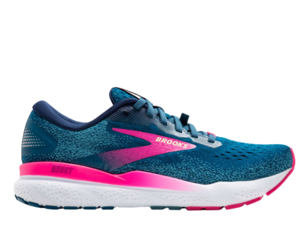 Brooks Ghost 16 GTX Ladies Running Shoe Moroccan Blue Pink Yellow Gotto Sports Belfast