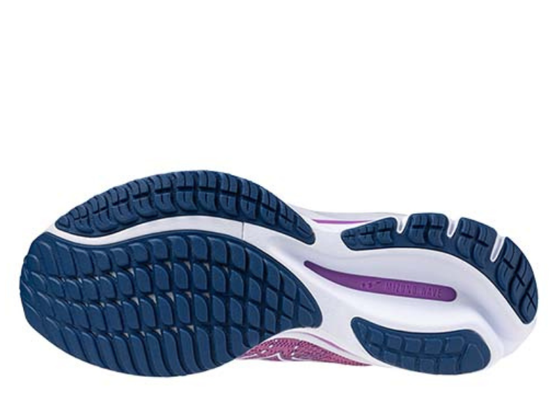 Mizuno Wave Rider 27 Ladies Running Shoe Rosebud White Navy