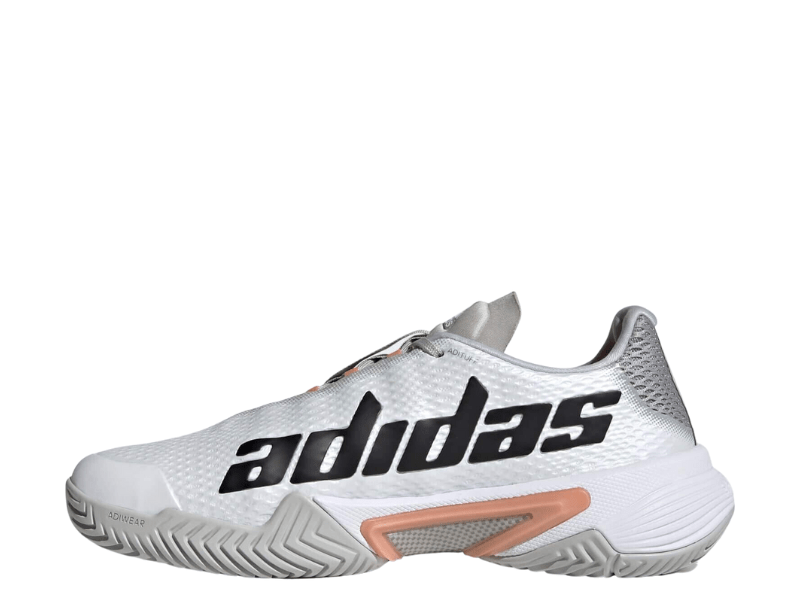 Adidas Barricade Ladies Tennis Shoe Grey Two Core Black Ambient Blush Gotto Sports Belfast Northern Ireland s Leading Sport Shop