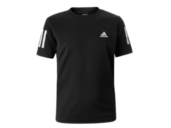 Adidas Boys 3 Stripe Tee (Black) - Gotto Sports Belfast -5560-adidas-boys-3-stripe-tee-black-7-8-yrs