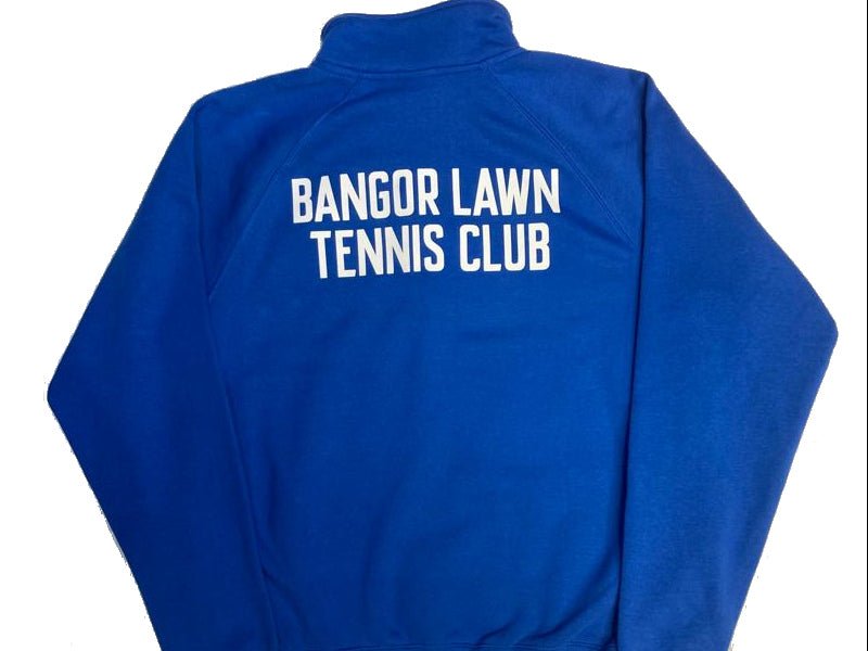Bangor Lawn Tennis Club 1/2 Zip Fleece (Royal Blue) - Gotto Sports Belfast -34dc-banger-lawn-tennis-club-1-2-zip-fleece-blue-small