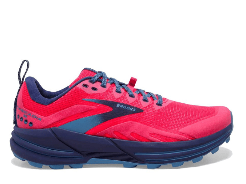 Brooks Cascadia 16 Ladies Trail Running Shoe (Pink/Flambe/Cobalt) - Gotto Sports Belfast -6da2-brooks-cascadia-16-ladies-running-shoe-pink-flambe-cobalt-5-5