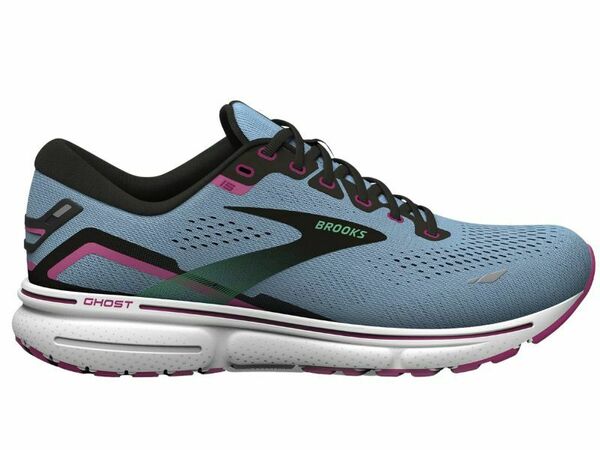 Brooks Ghost 15 Ladies Running Shoe (Blue Bell/Black/Pink) - Gotto Sports Belfast -a84c-brooks-ghost-15-ladies-running-shoe-blue-bell-black-pink-uk-5