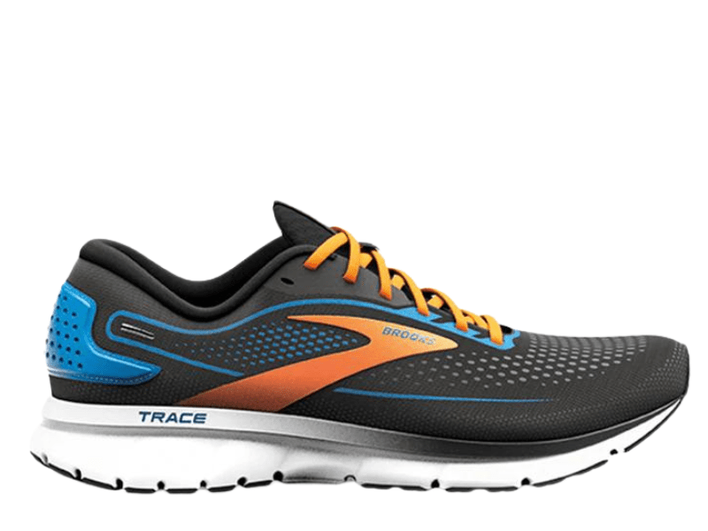 Brooks Trace 2 Mens Running Shoe (Black/Classic Blue/Orange) - Gotto Sports Belfast -93ea-brooks-trace-2-mens-running-shoe-black-classic-blue-orange-uk-6
