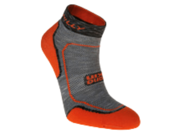 Hilly Active Minimum Cushioning Quarter Sock (Fluorescent Orange/Charcoal) - Gotto Sports Belfast -b1aa-hilly-active-minimum-cushioning-quarter-sock-fluorescent-orange-charcoal-small-uk-3-5-5