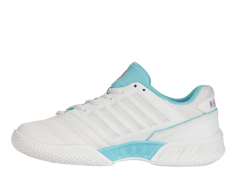 K-Swiss Bigshot Light 4 Ladies Tennis Shoes (Brilliant White/Angel Blue/Sheer Lilac) - Gotto Sports Belfast -632e-k-swiss-bigshot-light-4-ladies-tennis-shoes-brilliant-white-angel-blue-sheer-lilac-uk-5-5