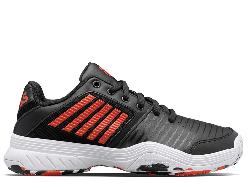 K Swiss Court Express Omni Kids Tennis Shoe Black White Orange
