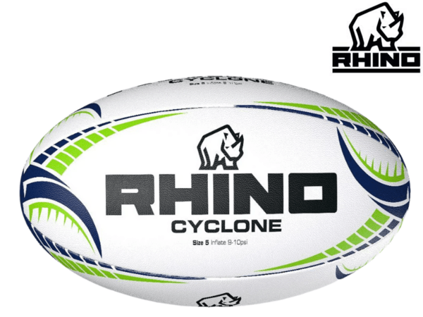 Rhino Cyclone Rugby Ball (White/Green/Navy) - Gotto Sports Belfast -965b-rhino-cyclone-rugby-ball-white-green-navy-5