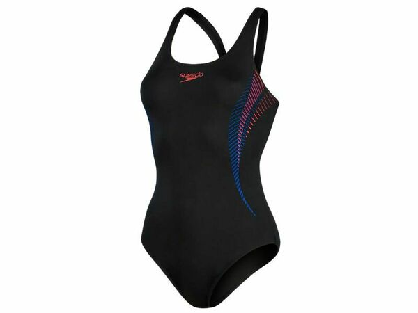 Speedo Women's Placement Muscleback Swimsuit (Black/Red) - Gotto Sports Belfast -1a26-speedo-womens-placement-muscleback-swimsuit-black-red-uk-10-32