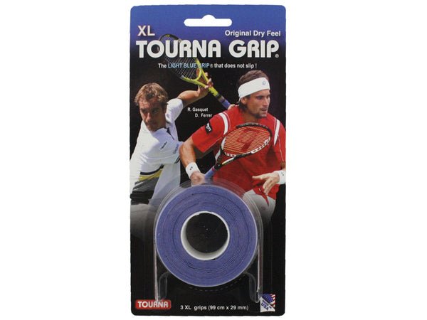 Tourna Grip Original Overgrip Set of 3 (Blue) - Gotto Sports Belfast -6019-tourna-grip-xl-dry-feel-blue