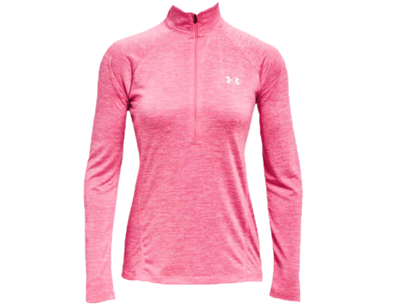 Under Armour Ladies Tech 1/2 Zip Twist (Pink 653) - Gotto Sports Belfast -0a77-under-armour-ladies-tech-1-2-zip-twist-pink-653-extra-small